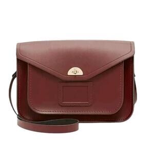 Cambridge Satchel Company Crossbody Bag - Burgubdy Leather 12 in x 8